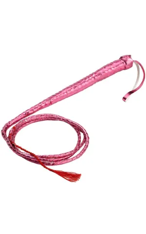 Metallic Pink Vinyl Adults Costume Whip