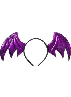 Metallic Purple Bat Wing Halloween Costume Headband
