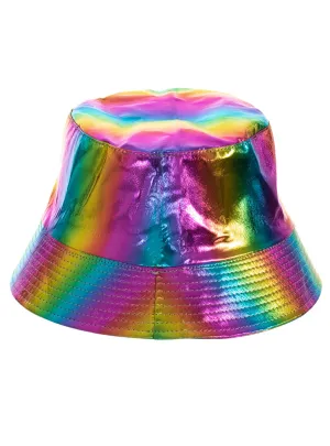 Metallic Rainbow 90s Costume Bucket Hat