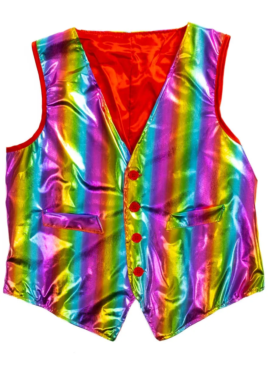 Metallic Rainbow Adults Mardi Gras Costume Vest