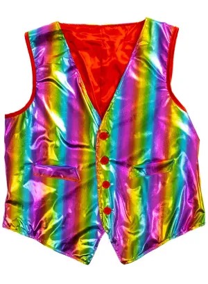 Metallic Rainbow Adults Mardi Gras Costume Vest