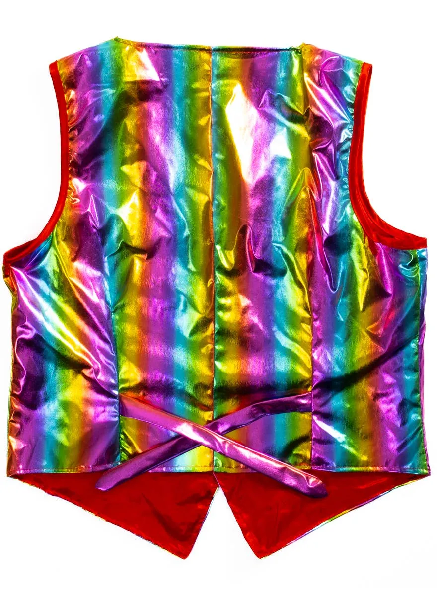 Metallic Rainbow Adults Mardi Gras Costume Vest