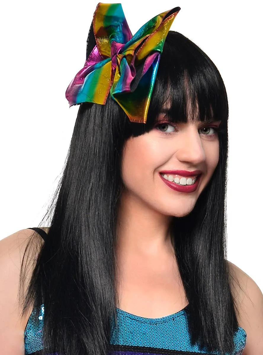 Metallic Rainbow Oversized Bow Hair Clip