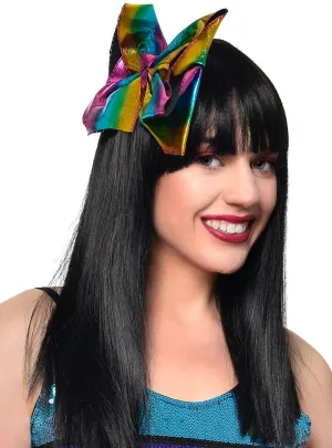 Metallic Rainbow Oversized Bow Hair Clip
