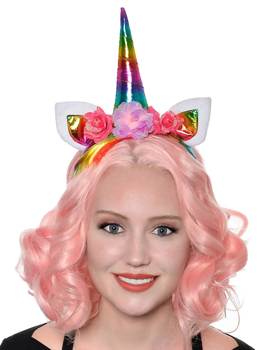 Metallic Rainbow Unicorn Costume Headband