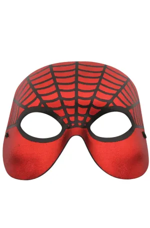 Metallic Red and Black Spiderman Masquerade Mask