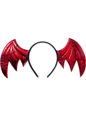 Metallic Red Bat Wing Halloween Costume Headband