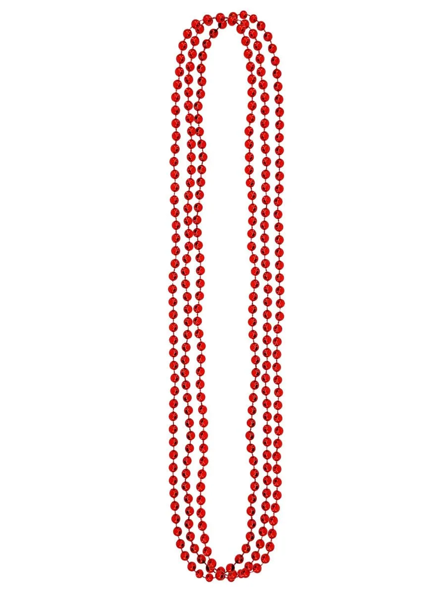 Metallic Red Beaded 3 Pack Costume Necklaces