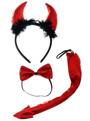Metallic Red Devil Costume Accessory Set