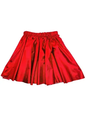 Metallic Red Girls Cheerleader Costume Skirt