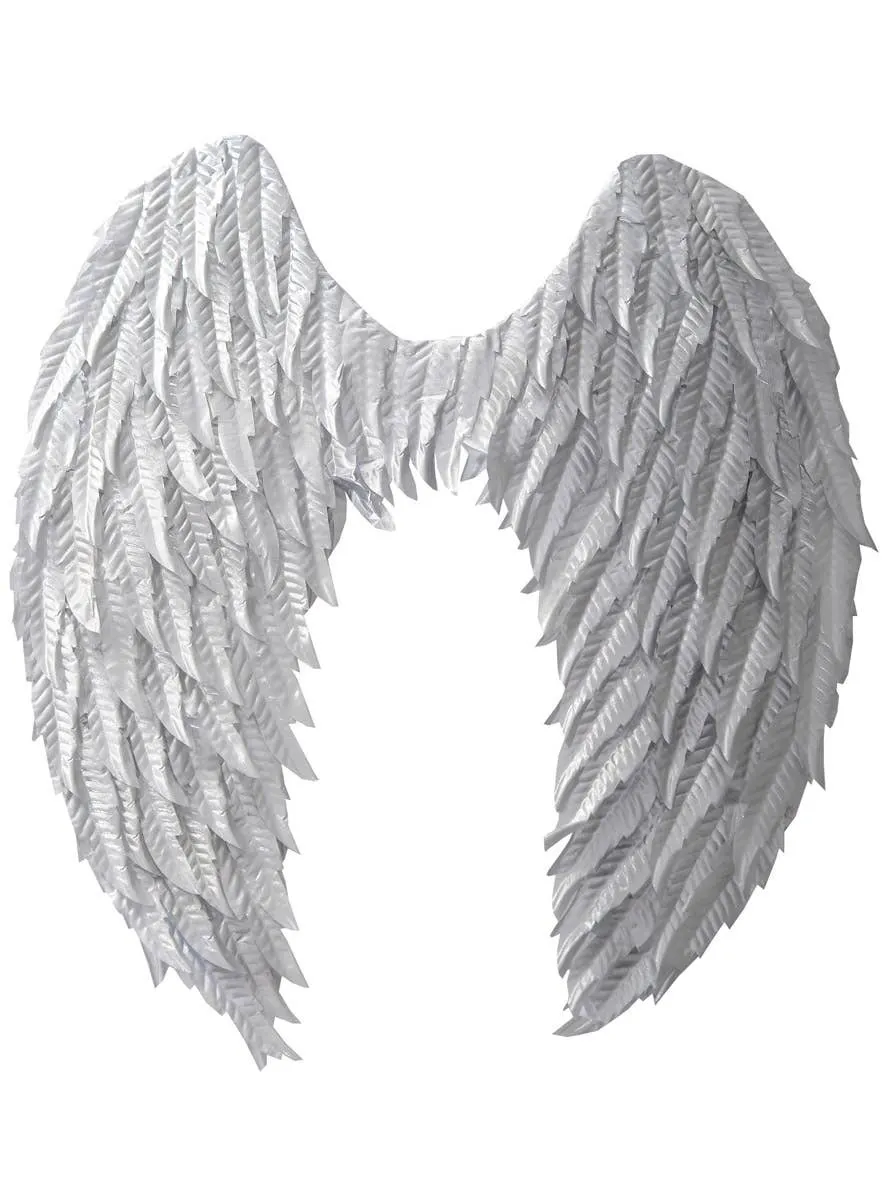 Metallic Silver Angel Costume Wings