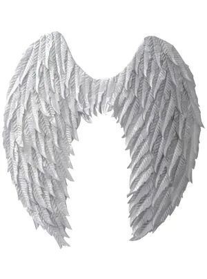 Metallic Silver Angel Costume Wings
