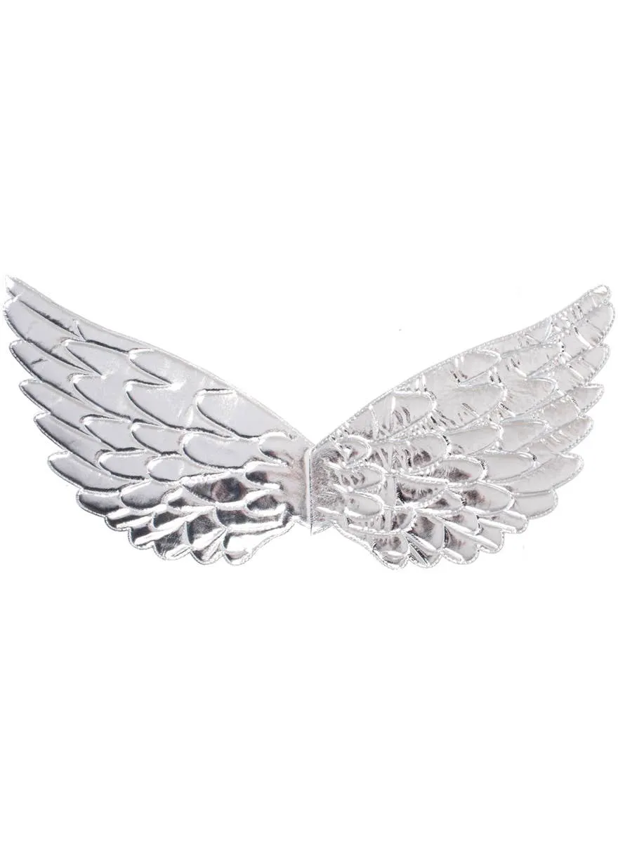 Metallic Silver Mini Angel Costume Wings