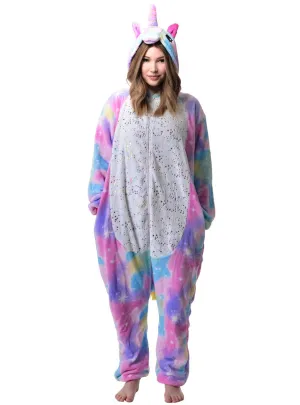 Metallic Star Print Unicorn Onesie Adults Costume