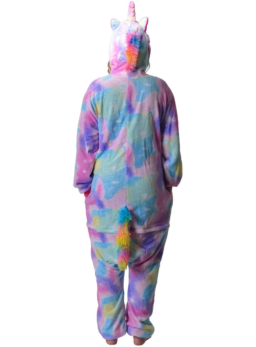 Metallic Star Print Unicorn Onesie Adults Costume