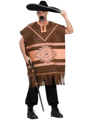 Mexican Brown Poncho Adults Dress Up Costume
