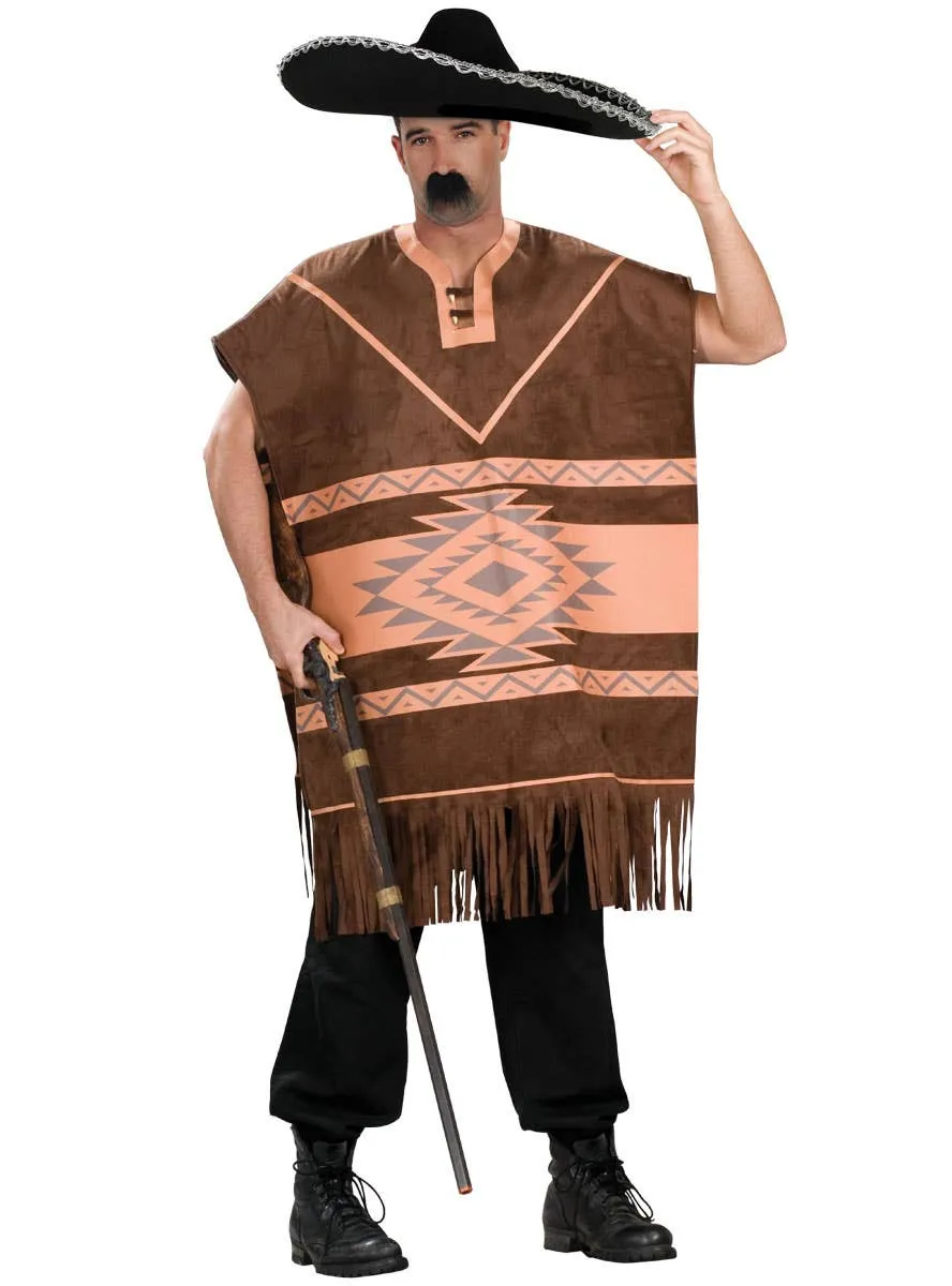Mexican Brown Poncho Adults Dress Up Costume