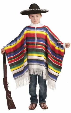 Mexican Poncho Boys Fancy Dress Costume