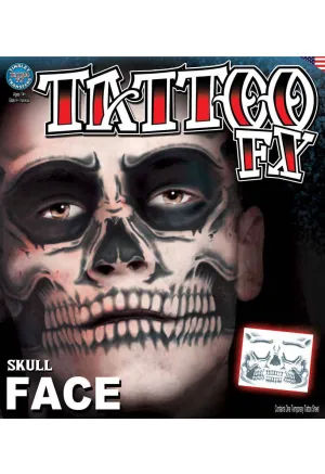 Mexican Skull Mens Temporary Tattoo Makeup