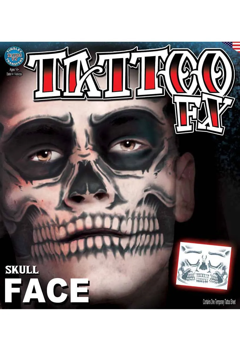 Mexican Skull Mens Temporary Tattoo Makeup