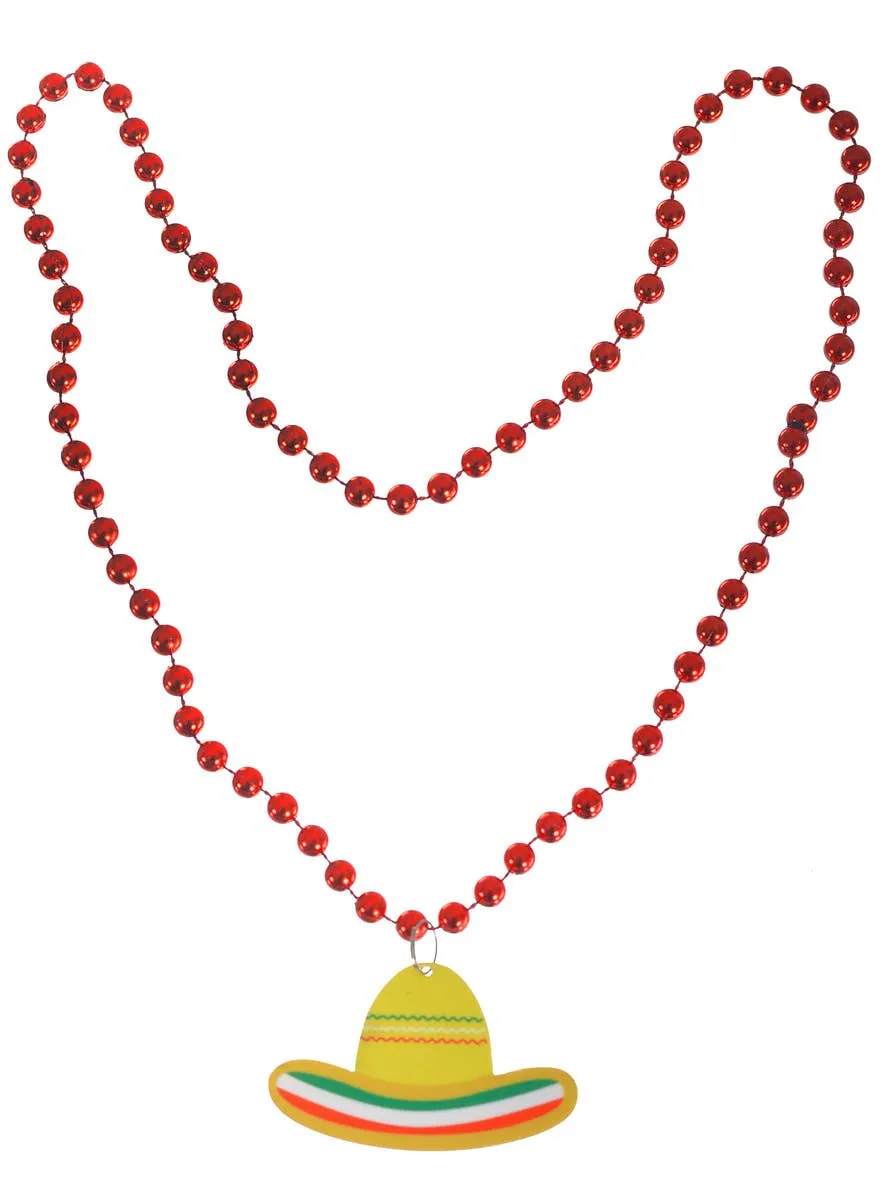 Mexican Sombrero Hat Pendant Costume Necklace