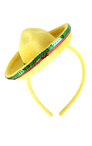 Mexican Sombrero Mini Yellow Costume Hat