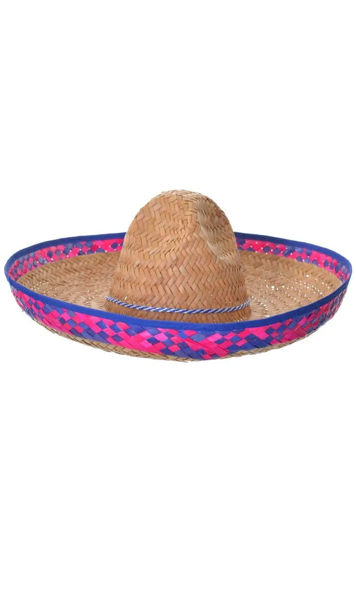 Mexican Woven Straw Sombrero Costume Hat