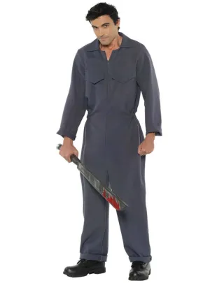 Michael Myers Inspired Mens Grey Boiler Suit Halloween Costume
