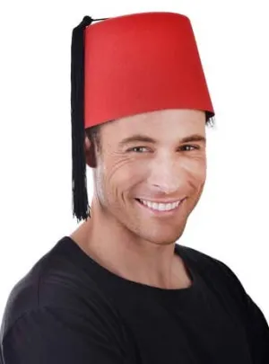 Middle Eastern Fez Red Costume Hat