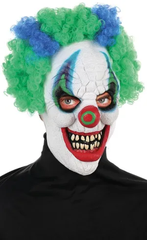 Midnight Creatures Blue and Green Crazy Clown Costume Mask