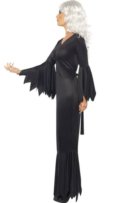 Midnight Vamp Womens Long Black Halloween Costume