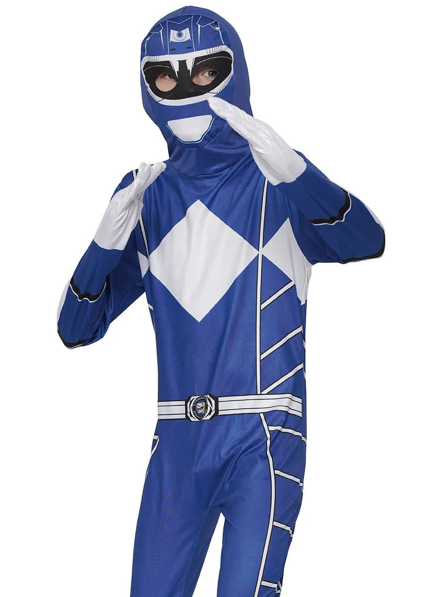 Mighty Blue Boys Morphing Ranger Costume Jumpsuit