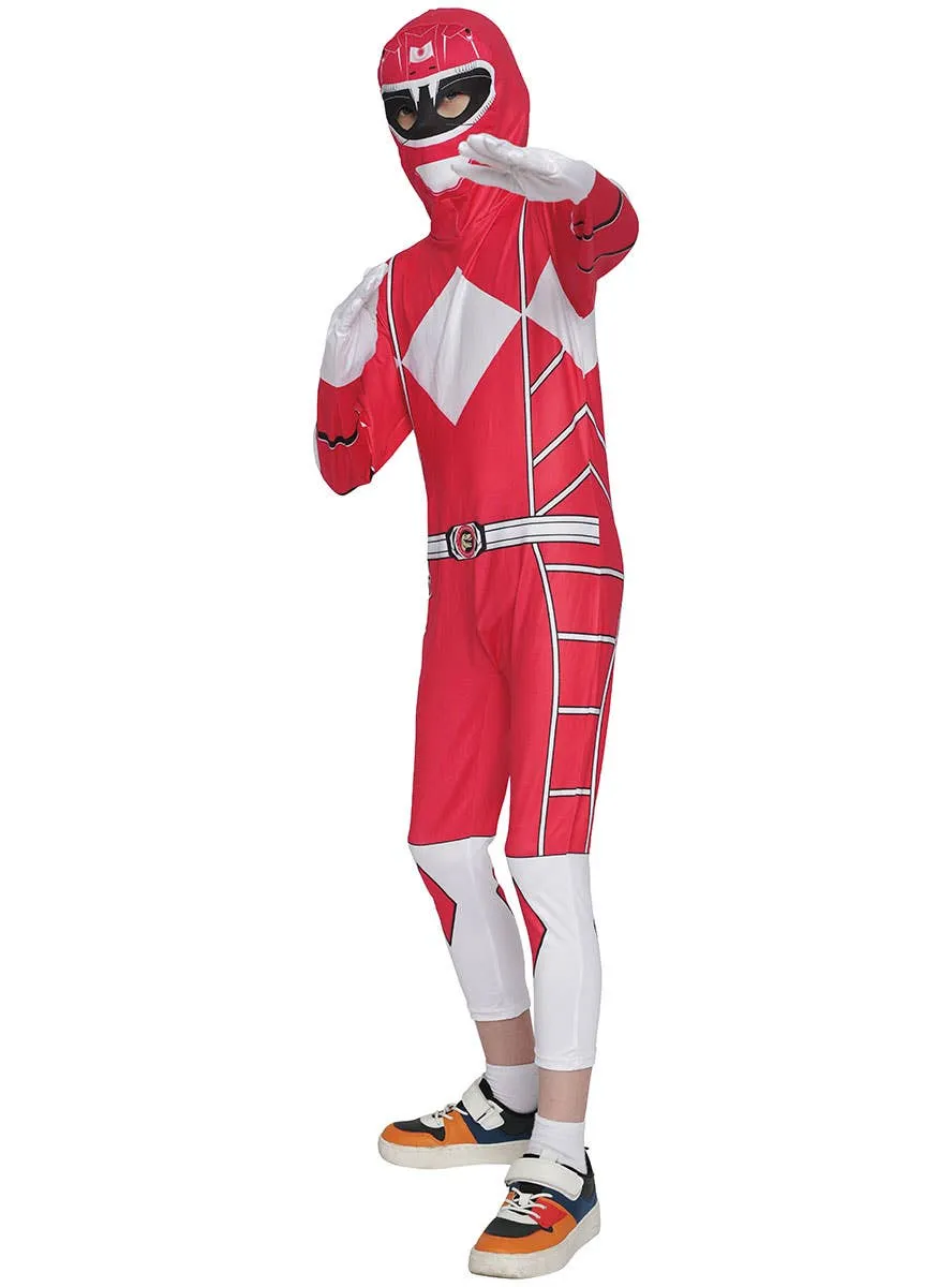 Mighty Red Boys Morphing Ranger Costume Jumpsuit