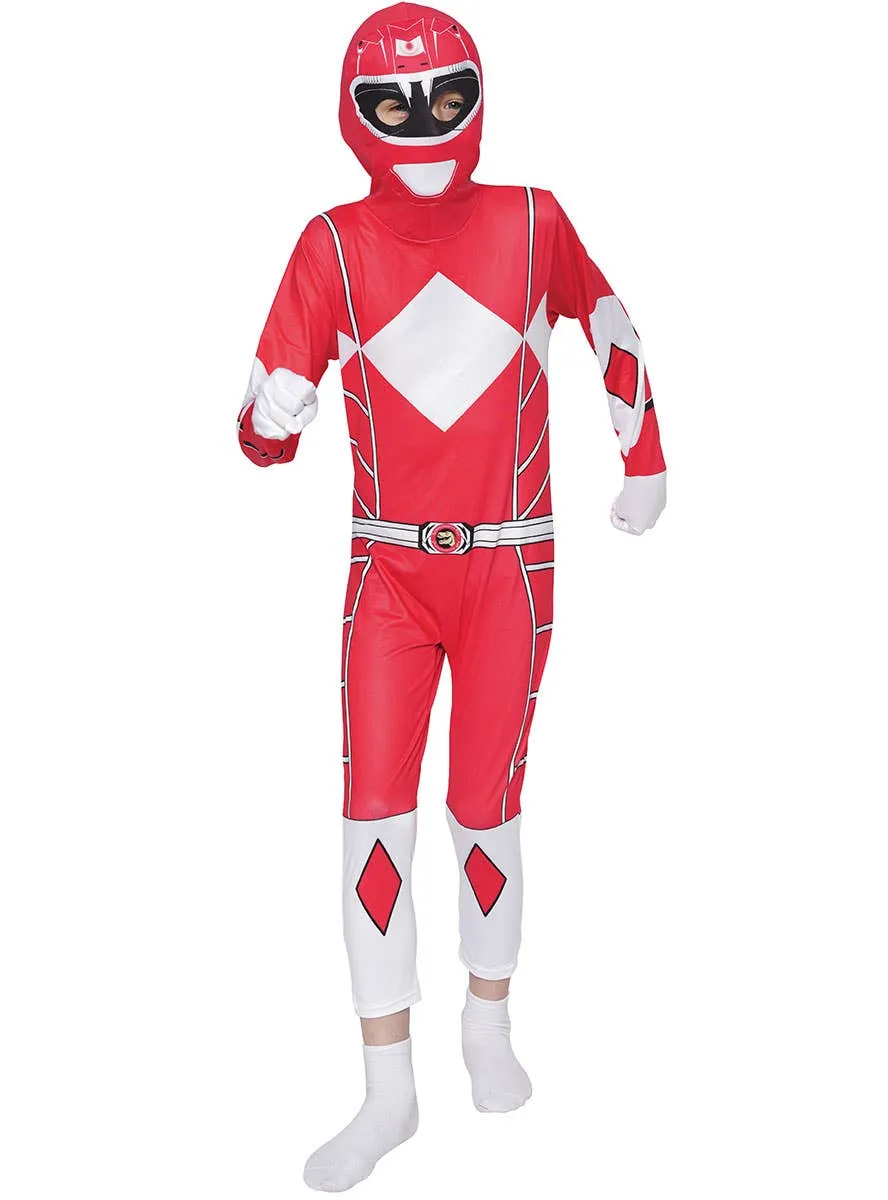 Mighty Red Boys Morphing Ranger Costume Jumpsuit