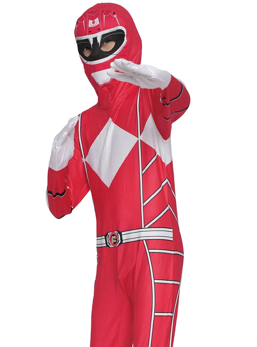 Mighty Red Boys Morphing Ranger Costume Jumpsuit