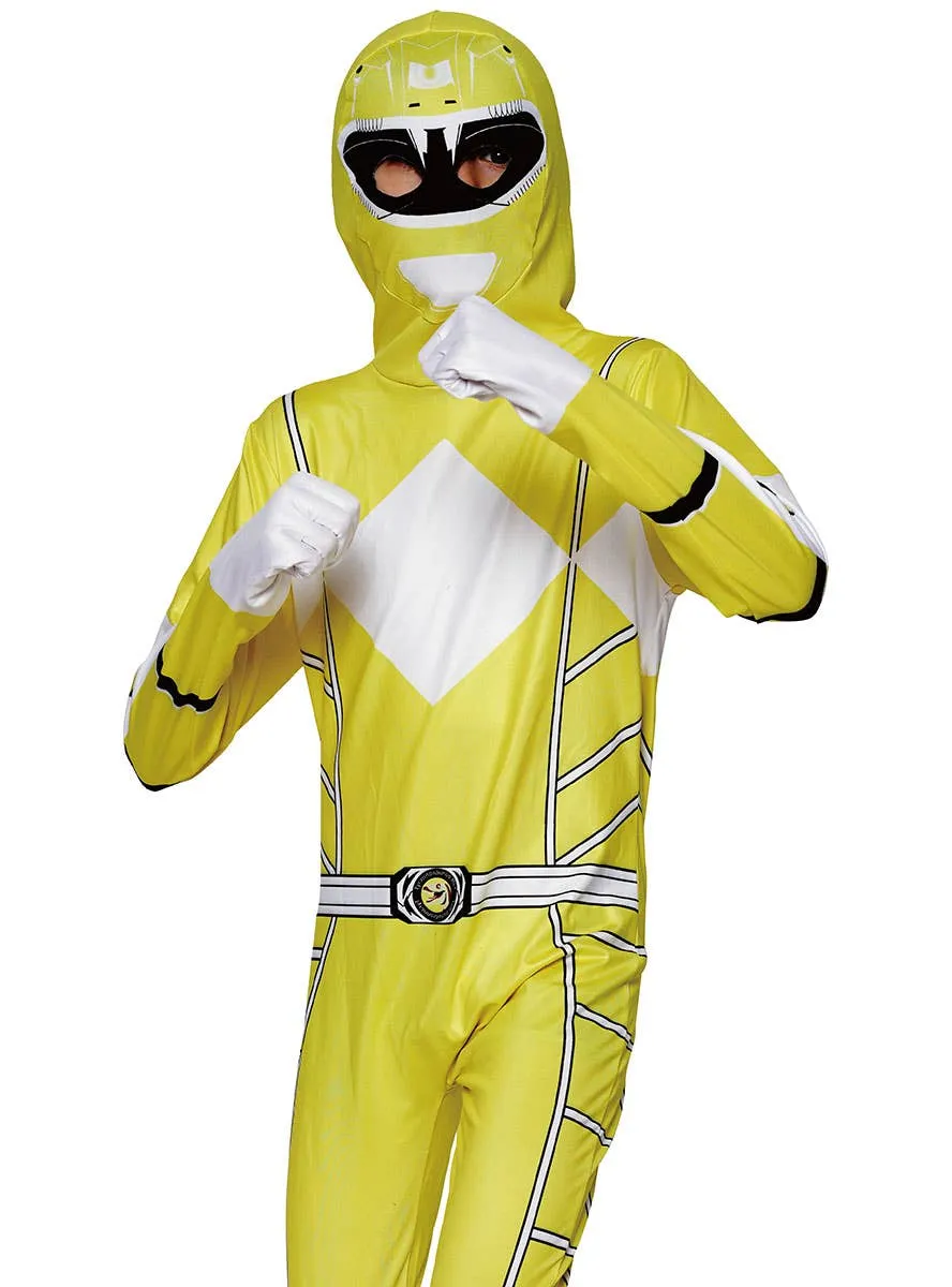 Mighty Yellow Boys Morphing Ranger Costume Jumpsuit