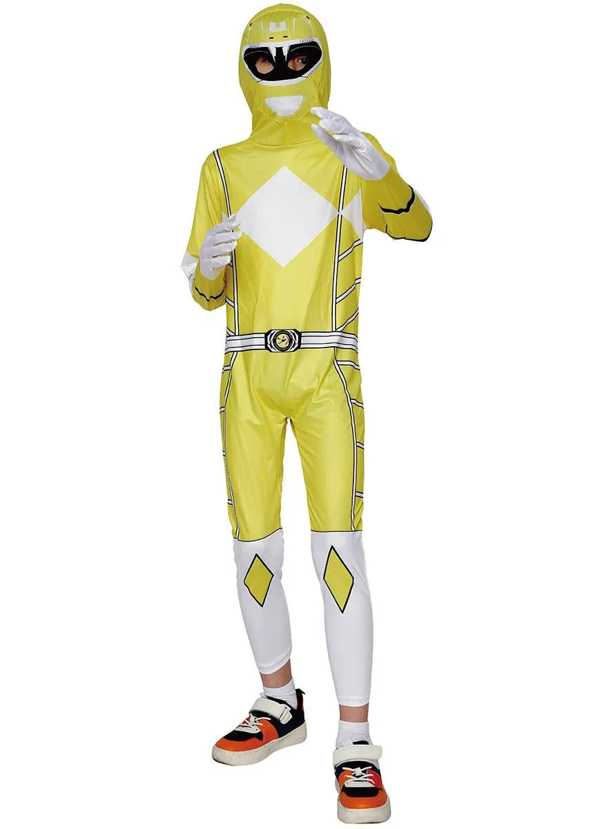 Mighty Yellow Boys Morphing Ranger Costume Jumpsuit