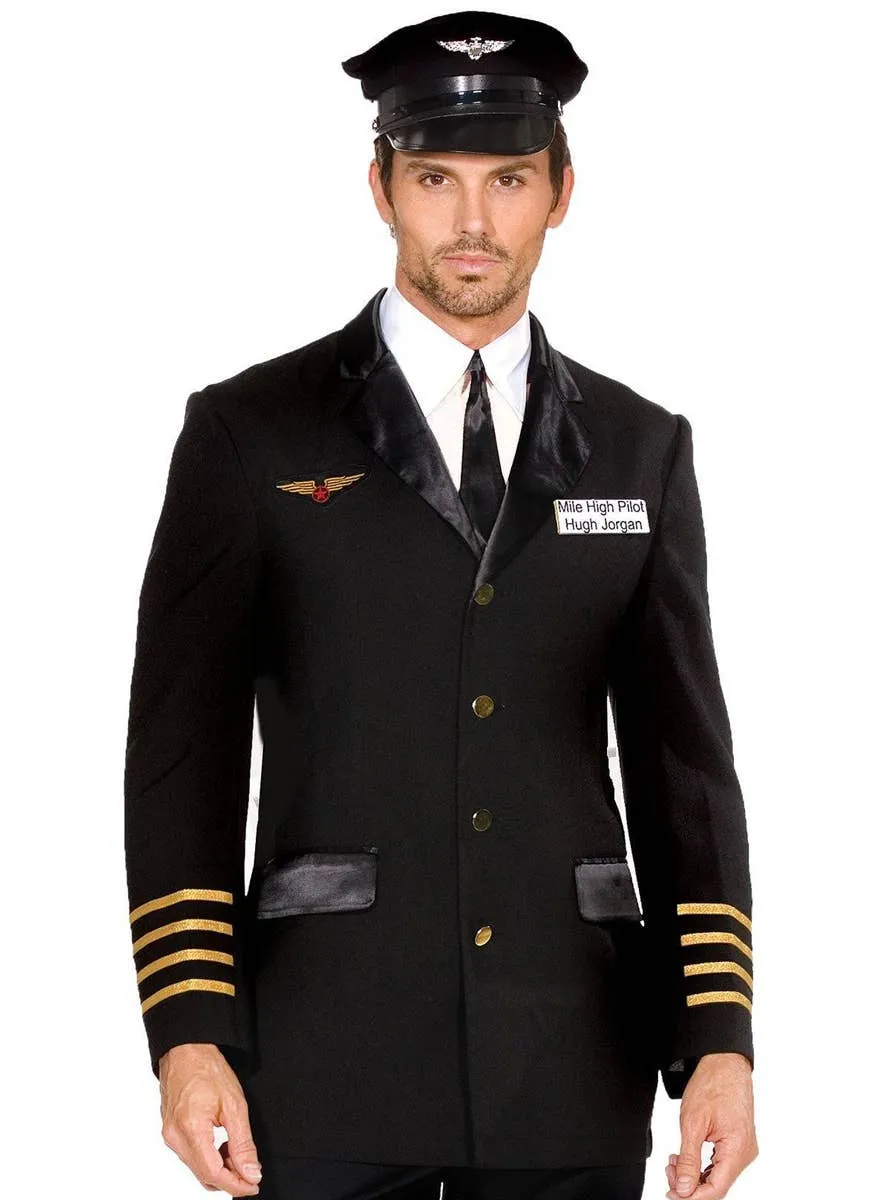 Mile High Hugh Mens Pilot Dress Up Costume