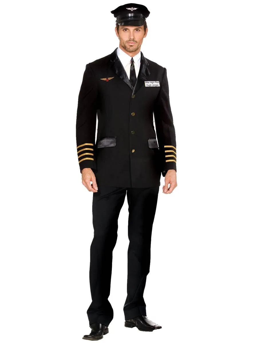 Mile High Hugh Mens Pilot Dress Up Costume