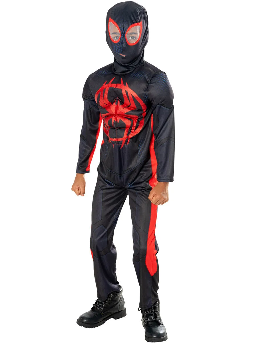 Miles Morales Deluxe Boys Muscle Chest Spiderverse Costume