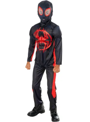 Miles Morales Deluxe Boys Muscle Chest Spiderverse Costume