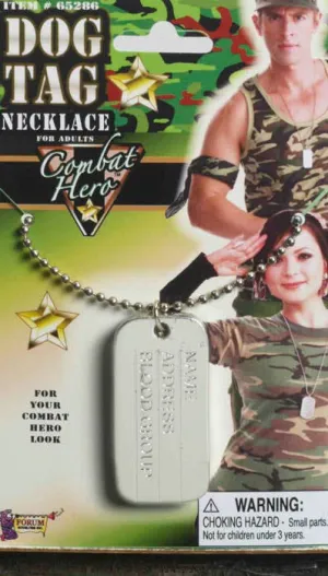 Military Dog Tag Costume Accessory