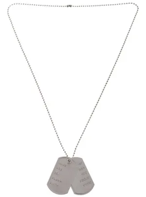 Military Dog Tags Silver Identification Tags Costume Necklace