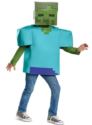 Minecraft Boys Zombie Steve Gaming Costume