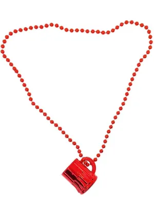 Mini Beer Jug Red Beaded Costume Necklace