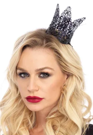 Mini Black Metal Filigree Costume Crown