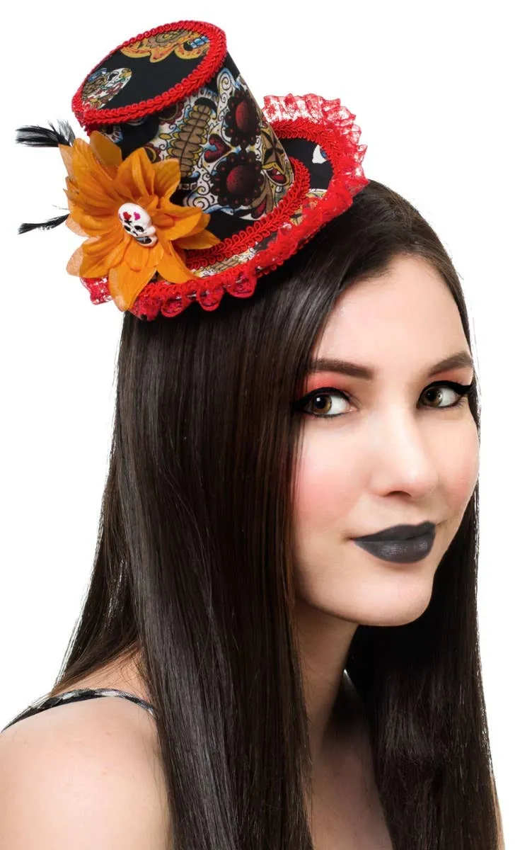 Mini Day of the Dead Sugar Skull Top Hat
