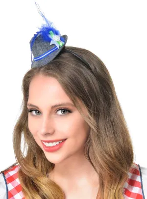 Mini Grey and Blue Oktoberfest Hat on Headband