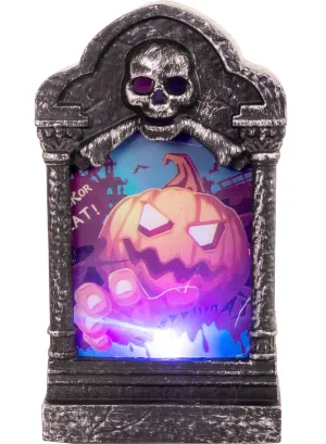 Mini Light Up Pumpkin Tombstone Tabletop Decoration