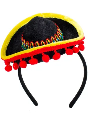 Mini Mexican Sombrero Costume Hat on Headband